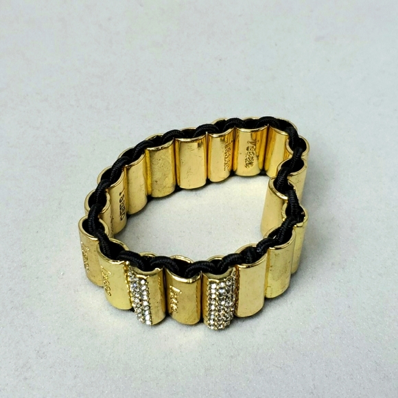 Isaac Mizrahi gold rhinestone stretch bracelet - Picture 3 of 3